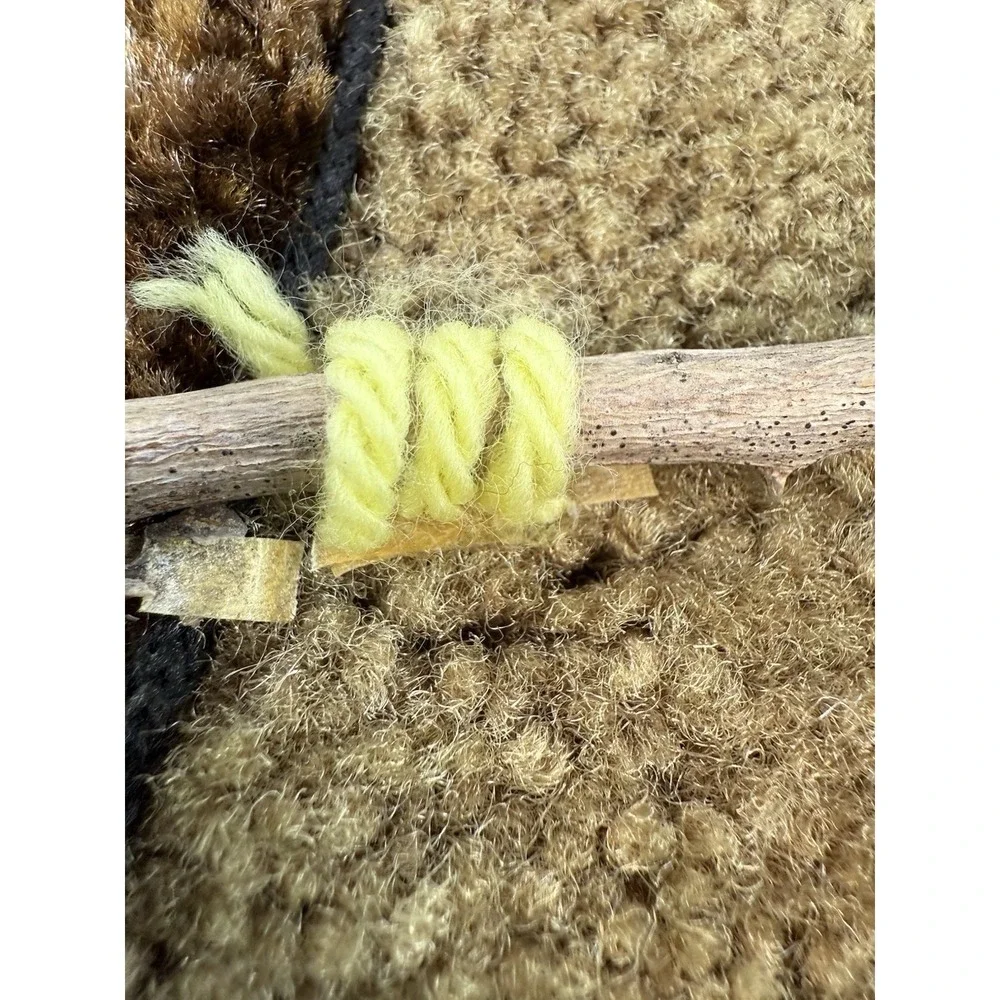 Owl Latch Hook Tapestry Yarn Rug Wall‎ Hanging Art Mid Century NO HANGER/HOOK